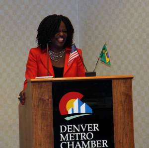 Assistant Secretary for Manufacturing and Services Nicole Y. Lamb Hale during the "Opportunities for Colorado Green Companies in Brazil" event in Denver